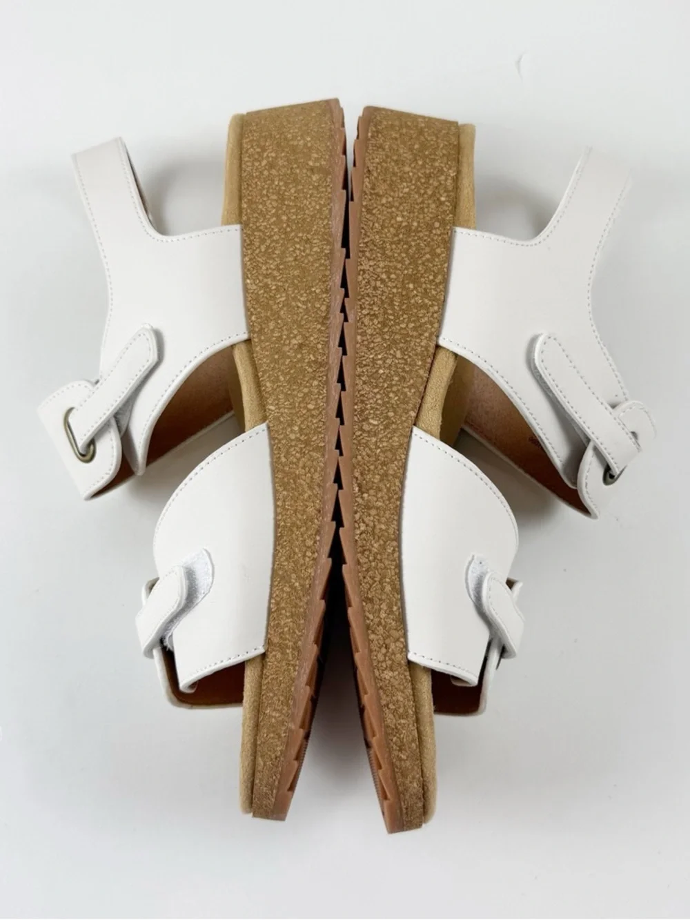White Mountain Footbed Gelato Wedge Sandals Womens 10M White Leather NEW